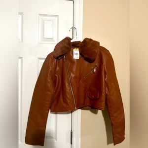 Brown leather jacket